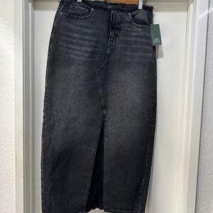 Wild Fable Black Denim Midi Skirt